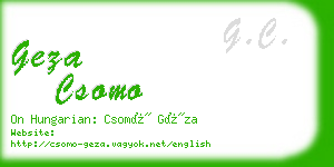 geza csomo business card